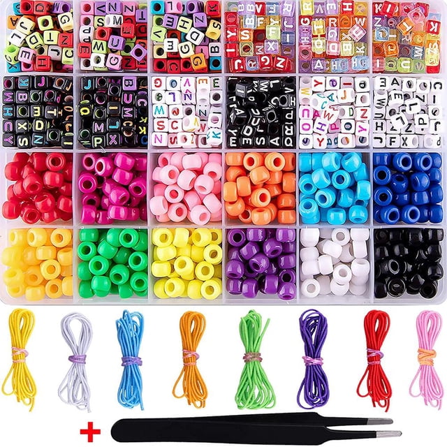 Abc Bead Bracelet Pony Beads Kits Pulsera Elástica Colorida Ligero Hermosos Niños Diy Beads seitruly HA034473-00