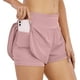 thumbnail image 1 of Pantalones cortos deportivos para mujer con bolsillos interiores con cremallera, pantalones cortos holgados para yoga, gimnasio, pantalones cortos deportivos de secado rápido para correr y, 1 of 6
