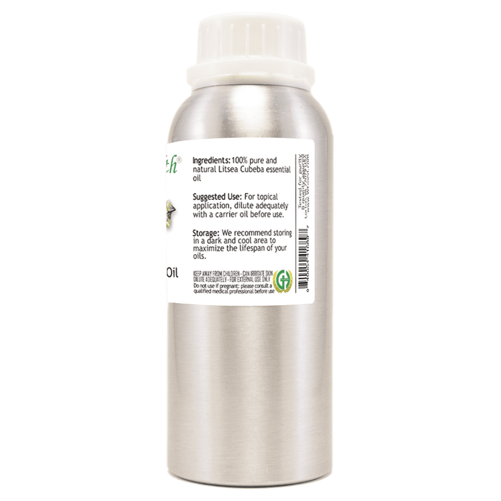 Litsea Cubeba Essential Oil – 8 fl oz | Natural Citrus Oil | Aluminum Bottle with Locking Cap | for DIY Room Mists, Scent Blends, Candle Crafting & Soap Formulation