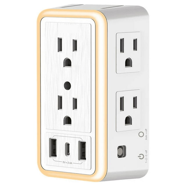 Regleta Enchufe Con 6 Enchufes Ca Y 3 Usb +1 Type-c LAB.G Tomacorriente de Pared