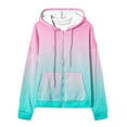 thumbnail image 4 of Gradient Color Hooded Cardigan Women Casual Long Sleeve Hoodie Colorful Fashion Coat Full Zip Jackets for Winter, 4 of 5