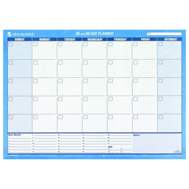 ATAGLANCE Undated 30/60Day Horizontal Erasable Wall Calendar