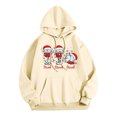 thumbnail image 1 of WEAIXIMIUNG Robe Sweat Femme Chandail à Capuchon Décontracté Col Rond Poche Noël Verre Chapeau de Noël Imprimé Chandail à Capuchon, 1 of 3