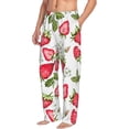 thumbnail image 2 of Uemuo Strawberry1 Pattern Men's Wide Leg Palazzo Lounge Pants with Pockets Light Weight Loose Comfy Casual Pajama Pants-Small, 2 of 9