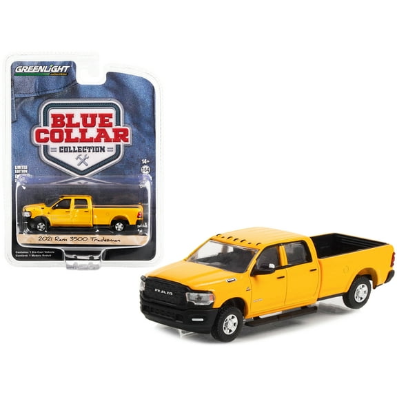2021 Ram 3500 Tradesman Pickup Truck School Bus Yellow "Blue Collar Collection" Series 11 1/64 Diecast Model Car by Greenlight