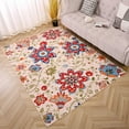thumbnail image 4 of Lochas Soft Floral Print Boho Retro Rug Fluffy Carpet Vintage Area Rugs for Bedroom Indoor Living Room Home Decor, 4'X6', Light Camel, 4 of 7