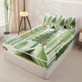 thumbnail image 2 of catabedysis Watercolor Camping Zipper Full Size Comforter Sets with Fitted Sheet and 2 Pillowcases,Tropical Botanical Tree Zipper Bedding Set For Boys,Multicolor,Reversible,4 Pieces, 2 of 7