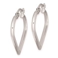 thumbnail image 2 of Primal Silver Sterling Silver Rhodium-plated Heart Hoop Earrings, 2 of 4