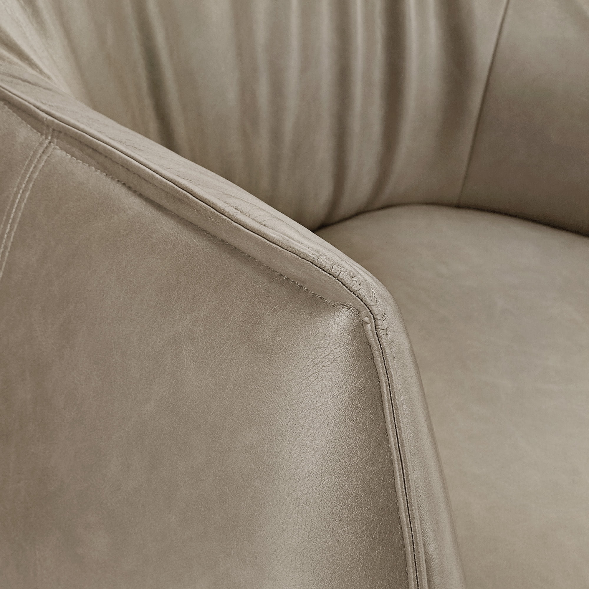 Weston Home Eindhoven Faux Leather Barrel Accent Chair, Taupe