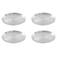 thumbnail image 1 of 4X para Escupir Huesos de Acero Inoxidable de 20 cm, Bandeja Poco Profunda Plateada, Disco de Comedor de Metal, Redondo, Vajilla de Postre, 1 of 5