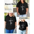 thumbnail image 6 of Anbech Christian Shirts Women Faith T Shirts Plus Size Graphic Shirts Oversized Short Sleeve Loose Tee, 6 of 7