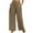 Khaki, variant on Diufon Straight Pants for Women Ruffle Elastic High Waist Wide Leg Pants Drawstring Pockets Lounge Pants
