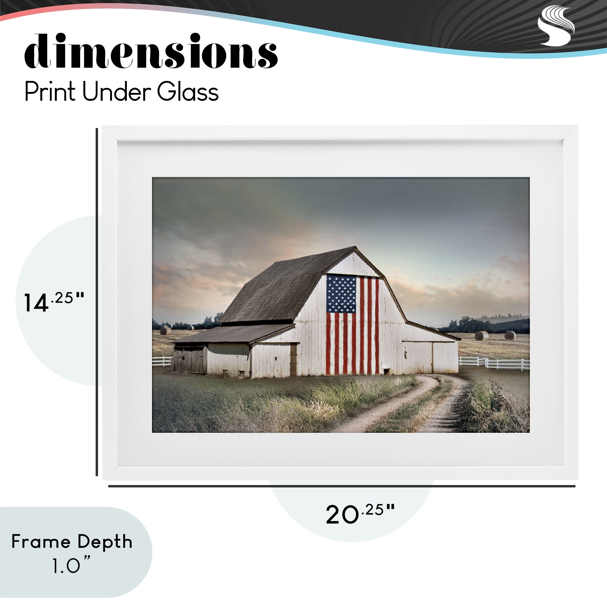 Stupell Industries Land That I Love Barn White Framed Print Under Glass, design by CAD Designs