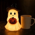 thumbnail image 5 of Sahpxhe Glowing Ghost Pumpkin Night Lights with Built-in Light for Halloween Party Yard Desktop Spooky Holiday Decor, 5 of 5