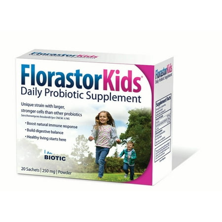 FlorastorKids ® Supplément quotidien probiotique 250mg poudre 20 ct Boîte Sachets