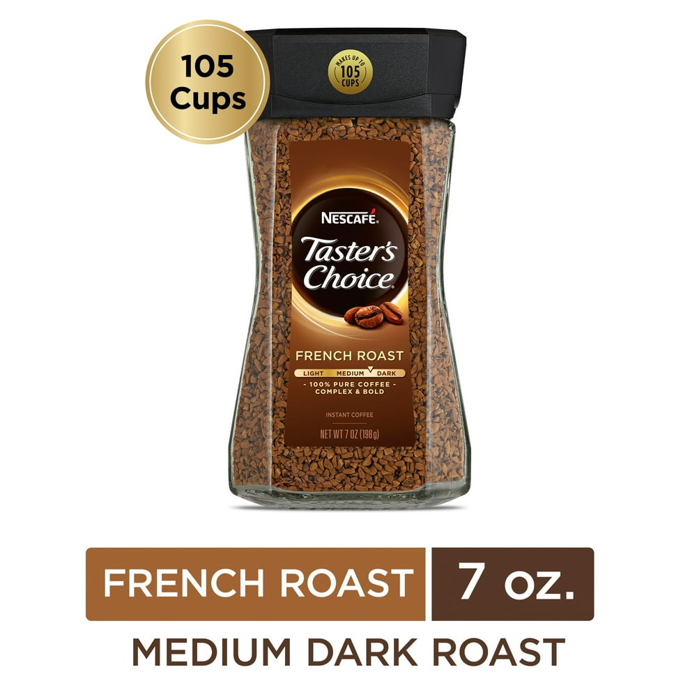 NESCAFE TASTER'S CHOICE French Roast Medium Dark Roast Instant Coffee 7
