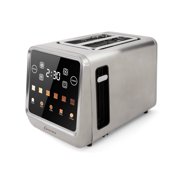 Inspirex Touch Screen Toaster - 2 Slice Extra-Wide Slots - 5 Bread Type and 6 Browning Levels - Defrost, Reheat, Favorite, Single Slot Settings - Stainless Steel