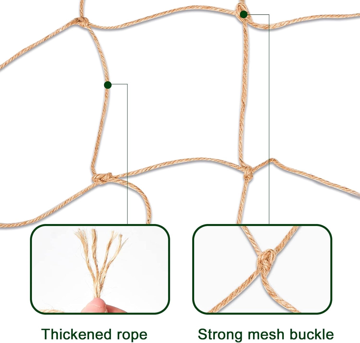 Natural Jute Net for Climbing Plants Outdoor -Bexikou Garden Plant Trellis Netting,Garden Trellis for Garden Climbing Vining Plants Cucumber,Vine, Fruits & Vegetables Tomato(5.9 Ft x 11.5 Ft)