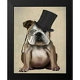 thumbnail image 2 of Fab Funky 12x14 Black Modern Framed Museum Art Print Titled - English Bulldog, Formal Hound and Hat, 2 of 5