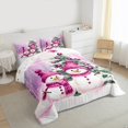 thumbnail image 3 of Manfei Kawaii Pink Snowman Full Size Comforter Sets for Kids, Merry Christmas Bedding Comforter Set, Cartoon Dots Xmas Tree Reversible Bedding Sets, Super Cozy Room Decor, 3-Piece, 3 of 8