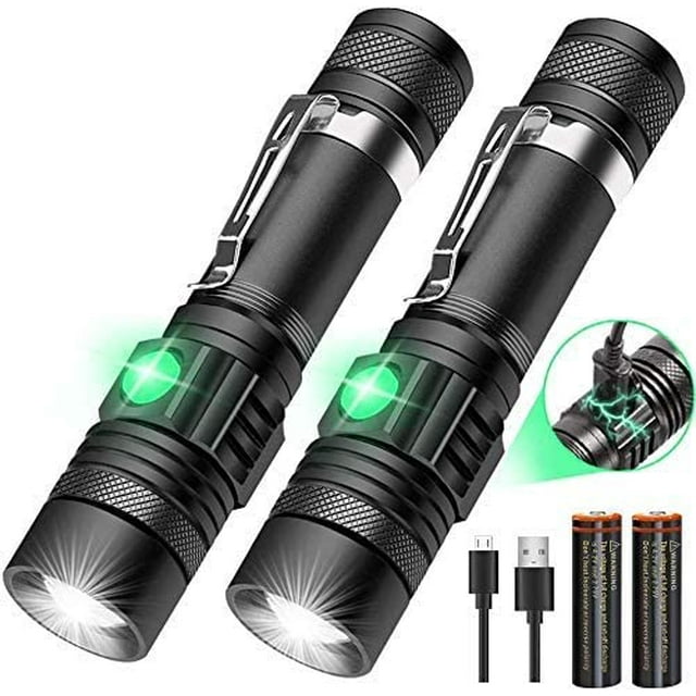 IBAOLEA D Tactical Flashlight Rechargeable (Battery Included), IPX6 Waterproof Flashlight, 1200lm, Super Bright IBAOLEA D, Zoomable, Pocket-Size Small IBAOLEA D Flashlight for Hiking,