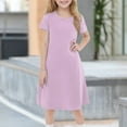 thumbnail image 2 of Girls Summer Sundress Short Sleeve A-Line Dress Soft Casual Everyday Wear Sizes 4-12 Comfortable & Stylish ,Sie:150, 2 of 7