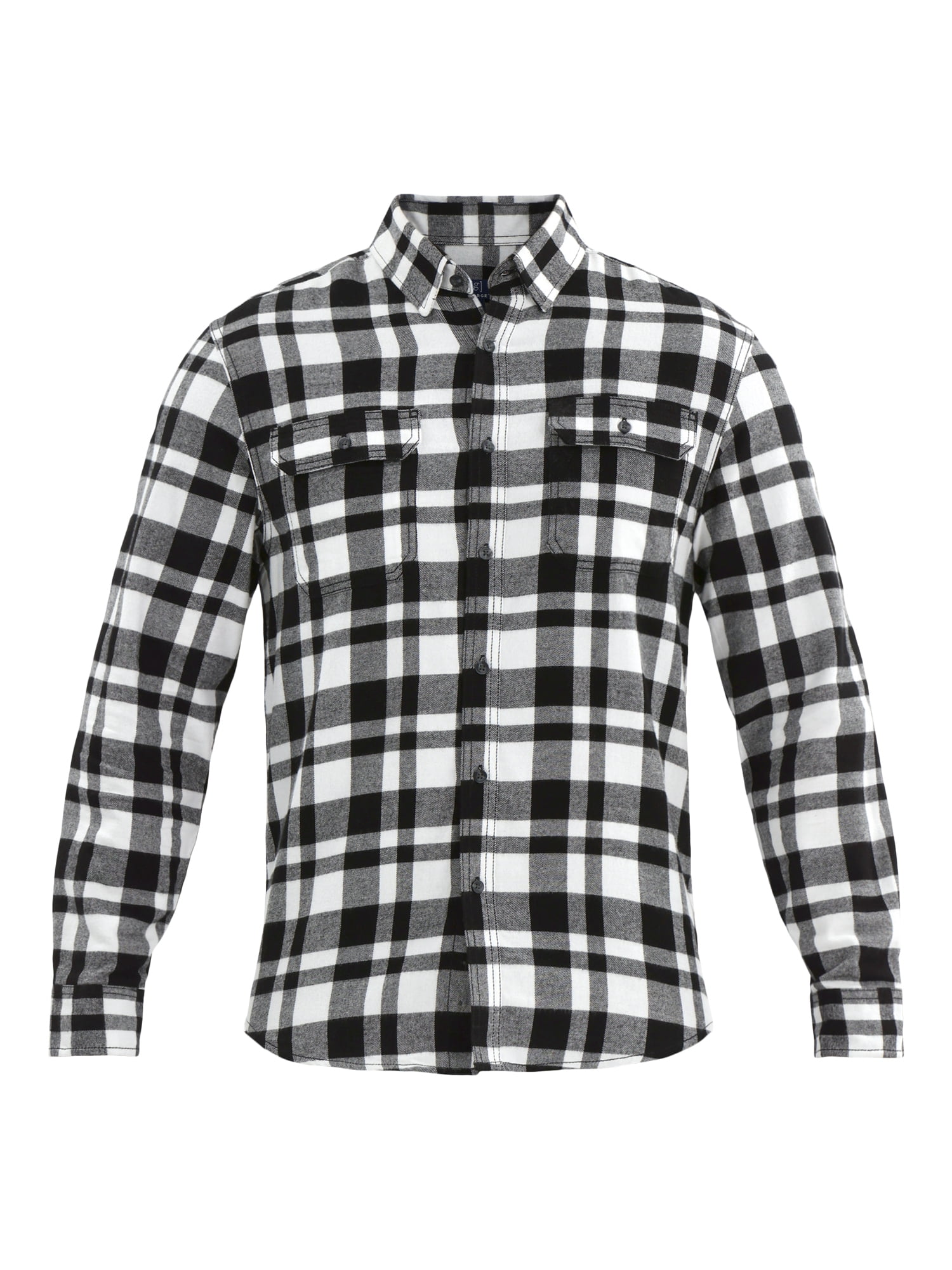 George Men's & Big Men's Relaxed Fit Double Pocket Flannel Shirt, Sizes XS-3XLT