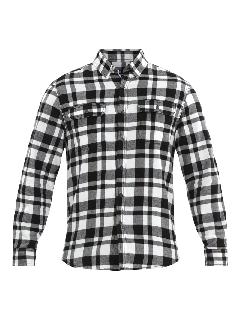 George Men's & Big Men's Relaxed Fit Double Pocket Flannel Shirt
