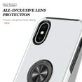 thumbnail image 4 of for iPhone XS / X Case, 360° Rotatable Ring Holder Kickstand Dual Layer Military-Grade Drop Tested Protection Support Car Holder Mount Magnetic Absorbing Bumper Phone Case, Silver, 4 of 7