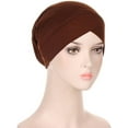 thumbnail image 5 of YooGuoGuo 6 Pcs Ladies Turban Hat Crossed Round Top Headwraps Pleated Indian Inner Hijabs Sleep Cap Solid Color Beanie Cap Women Bandana Headwear Bonnet, 5 of 7