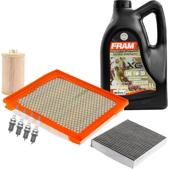 Kit De Afinación Con Aceite 5W30 Sintético, Bujías Iridio, Filtro De Aire, Filtro Para Aceite Sintético Y Filtro De Cabina 8 Piezas Compatible con Chevrolet Cruze L4 1.8L DE 2011 A 2015