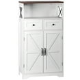 thumbnail image 3 of ZENSTYLE Storage Cabinet with 2 Drawers Durable Storage Organizer Floor Cupboard Home Decor White, 3 of 7