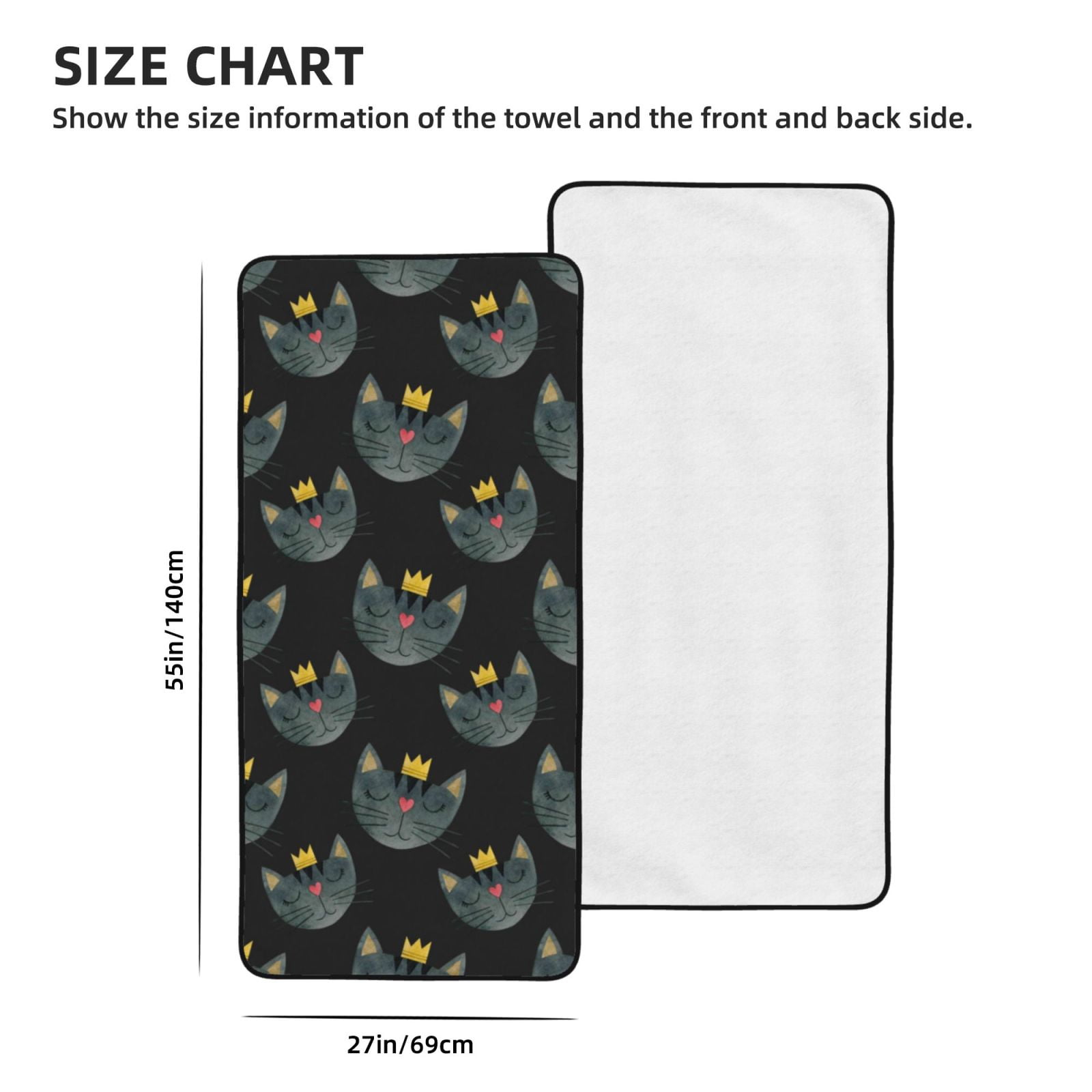 Cotton Bath Towels for Bathroom - Faces Of The Cat Microfiber Quick Dry Towels for Body Bath Sheets, Personalized Beach Towel, Soft Shower Towels for Travel Home Beach 27*55in