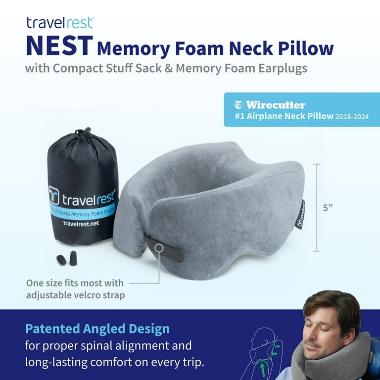 Travelrest NEST Patented Ultimate Memory Foam Travel Pillow Neck Pillow