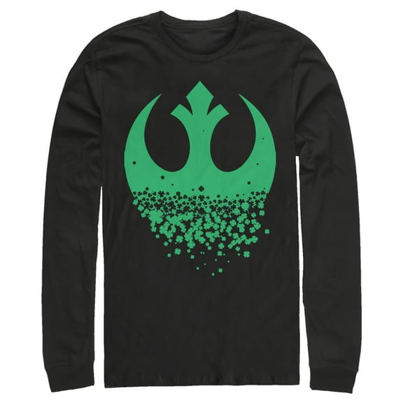 Men's Star Wars Rebel Symbol Clover Fade Long Sleeve Shirt Black Small