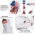 thumbnail image 5 of WELIGU UPF 50+ Men's Sun Protection Hoodie with Face Mask & Gaiter, Breathable Long Sleeve Fishing Hiking Shirt Yellow & Green XXL, 5 of 7