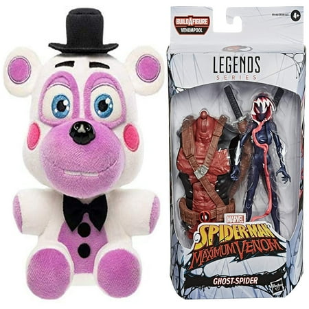 Five Nights at Freddy's Pizza Simulator - Helpy Collectible Figure + Venom 6-inch Collectible Action Figure Toy Ghost-Spider Premium Design, Pack of 2