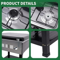 4 Burner Gas Stove with Removable Leg Stand Portable Gas Stove LNG/LPG Auto Ignition for RV, Apartment, Camping, Outdoor Cooking, Black