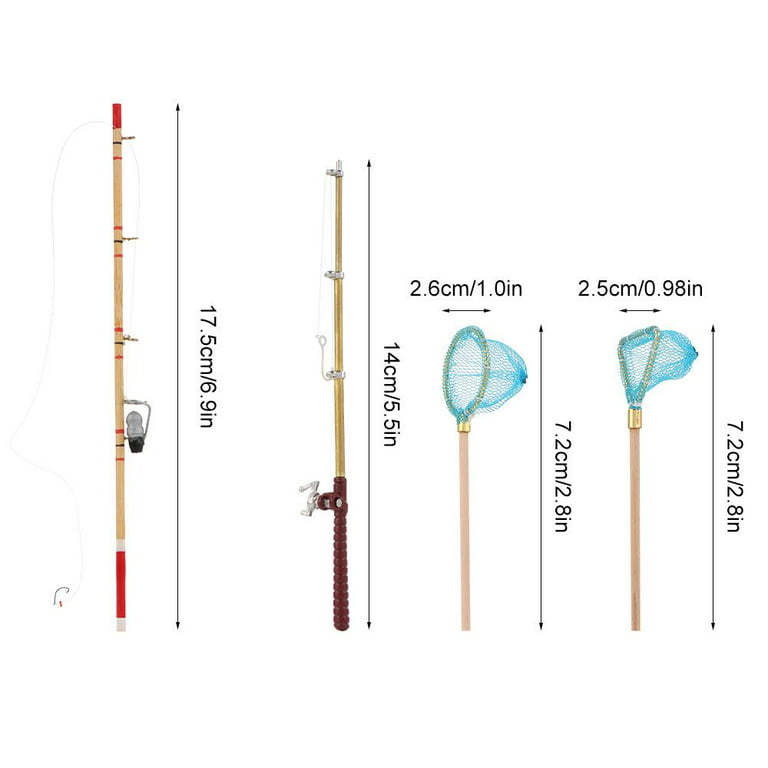 Miniature 6 Fishing Pole Rod 1:12 Scale Dollhouse