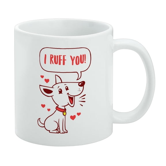I Ruff Love You Dog Funny Humor White Mug