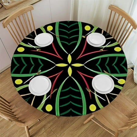 

BANET Circular Table Cloth Kitchen Decoration Datura Geometric Retro Floral Design Holiday Parties Dining Table Living Room Kitchen Decor Abstract Fits Round Tables 46 -50