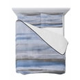 thumbnail image 7 of Quilts Queen Size Bedding Set, Blue Brown Ombre Lightweight Quilted Comforter, Vintage Shabby Blue Abstract Art Soft Reversible Bedspread Coverlet with Pillow Covers for All Season, 90" x 96", 7 of 7