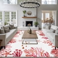 Area Rug 72×108in, Red Coral Starfish Fish Floor Carpet Living Room Rug ...