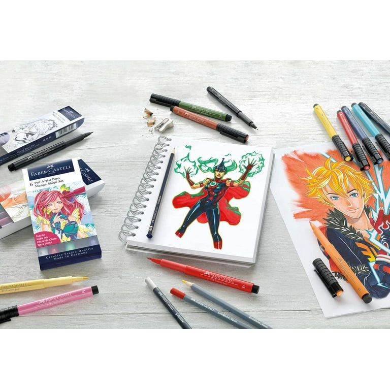 Faber-Castell Pitt Artist Pens Manga Set - Shojo, Set of 6