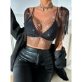 thumbnail image 6 of Biezeib Women's Mesh Tank Tops Diamond Hollow Out See Through Tassel Tops for Club Rave Outfit, 6 of 6