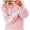 Pink, variant on Ediodpoh Women Casual Solid Color Thickened Warm Sweater Patchwork O Neck Knit Tops for Women for Fall and Winter Beige M