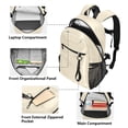 thumbnail image 5 of JIALIOU 14" Laptop Backpack Waterproof Airline Approved Stylish Casual Daypack for Travel Business College Work, Cream, 5 of 8