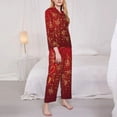 thumbnail image 3 of Honeii Merry Christmas Print Women's Pajama Sets Long Sleeve Button Down Sleepwear Nightwear Soft Pjs Lounge Sets 2PCS-XX-Large, 3 of 7
