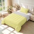 thumbnail image 2 of Manfei Minimalism Check Twin Comforter Sets,Classic Plaid Bedding Set,Yellow White,Light Gray Reversible,2-Piece,1 Comforter and 1 Pillowcase,2-Piece,1 Comforter and 1 Pillowcase, 2 of 7