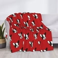 thumbnail image 3 of Rateoe Bulldog Red Pattern Flannel Throw Blanket, Ultra-soft Blanket for Bed, Couch, Car, Hypoallergenic Anti-pilling blanket-40"x30"(Horizontal), 3 of 6